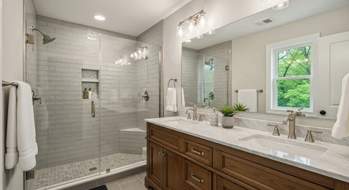 Knoxville bathroom process showing step-by-step professional remodeling services.