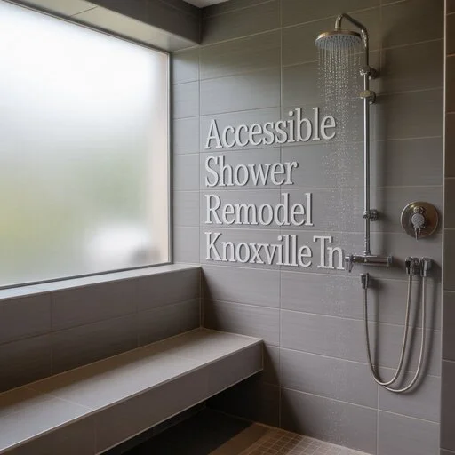 Accessible Shower Remodel Knoxville with modern roll-in shower and grab bars