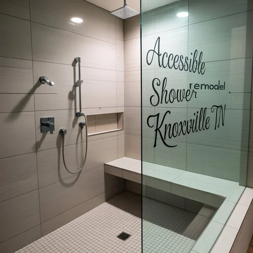 Before and after of Accessible Shower Remodel Knoxville in senior-friendly bathroom