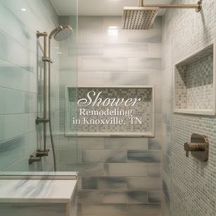 Professional shower remodeling in Knoxville TN featuring tub-to-shower conversion and sleek modern finishes.
