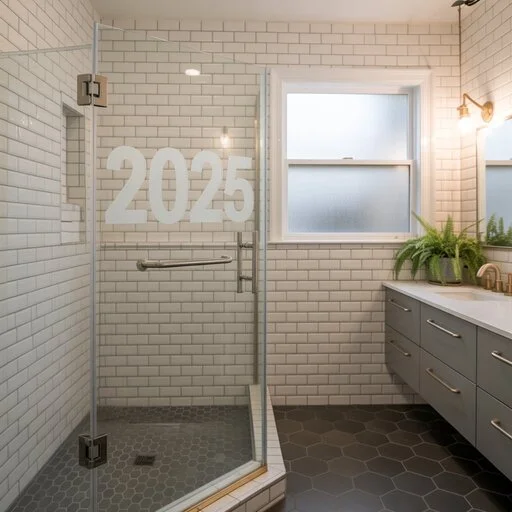 Modern Full Bathroom Remodeling in Knoxville with walk-in shower and new vanity