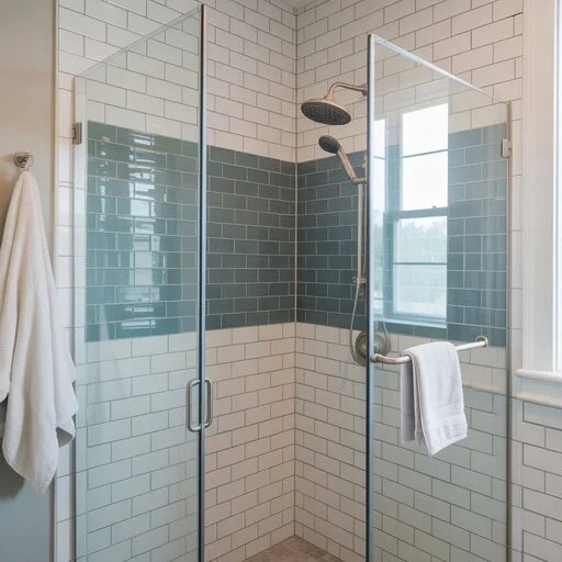 Shower installation Knoxville TN in modern bathroom remodel
