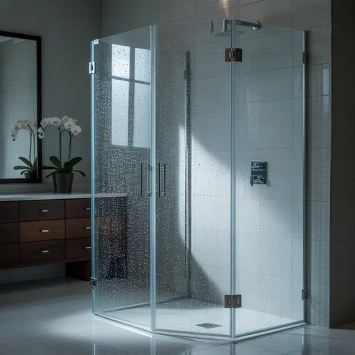 Modern glass shower in Knoxville TN bathroom remodel